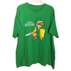 Vintage The Legend of Zelda Ocarina Link Green Men's T-Shirt Large